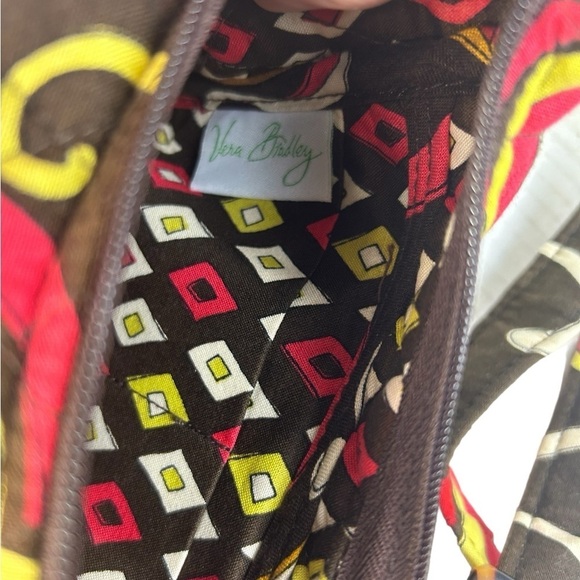 Vera Bradley Libby Puccini Brown Red Crossbody Bag Purse Psychedelic Retired - Picture 8 of 11